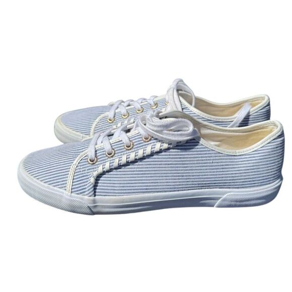 Jack Rogers Seersucker Striped Sneakers Lace Up Women's 8.5 - Picture 3 of 7
